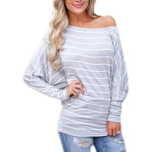 Qearal Striped Off the shoulder dolman sleeve top Size Medium